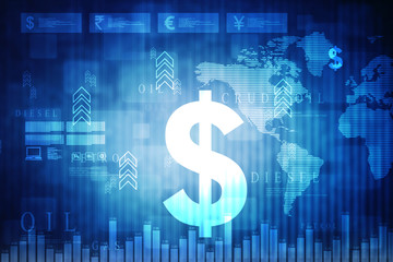 2d rendering Dollar symbol 