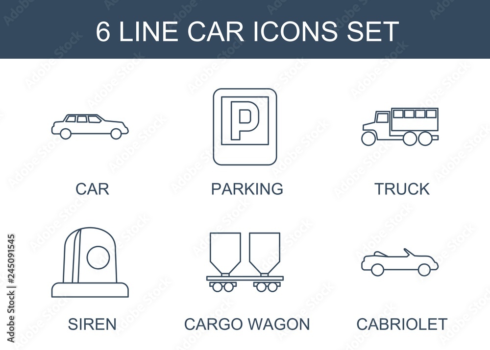 Wall mural 6 car icons