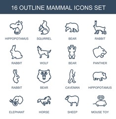 16 mammal icons