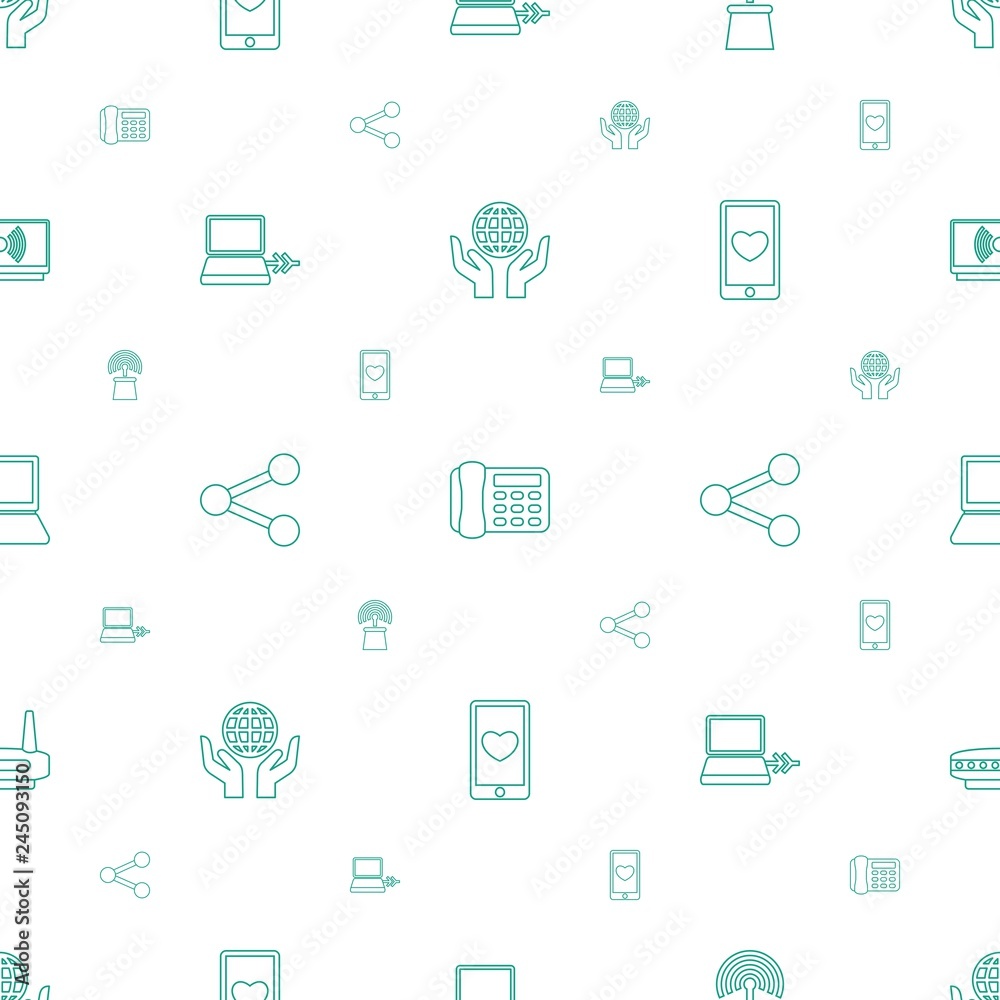 Poster connection icons pattern seamless white background