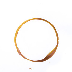 tee or coffee cup rings isolated on a white background.
