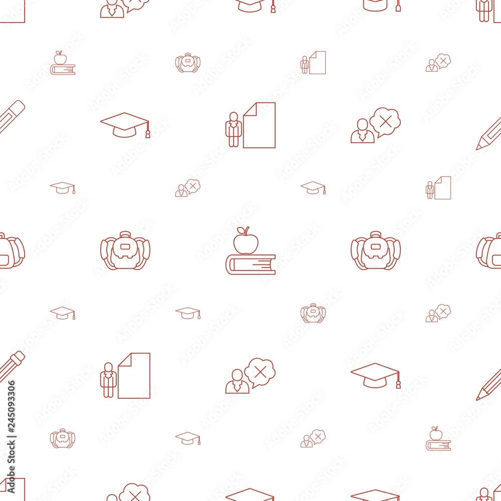 Poster student icons pattern seamless white background
