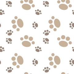 Vector seamless pattern with cat or dog,kitten or puppy footprints. Can be used for wallpaper,fabric, web page background, surface textures.