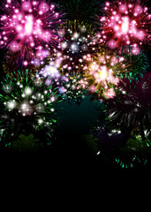 Fototapeta na wymiar Abstract colorful fireworks