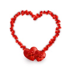 Romantic heart frame. Vector template for St.Valentine's day banner.Valentines Day greeting card design