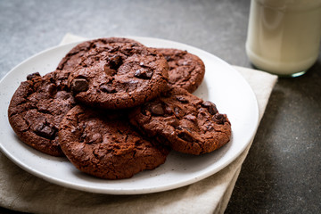 chocolate cookies with chocolate chips