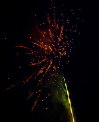 Fireworks in the sky at night as a background