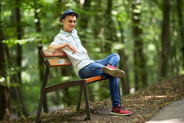 Happy young man in the park