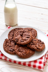 chocolate cookies with chocolate chips