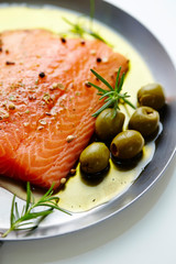 fresh raw salmon 