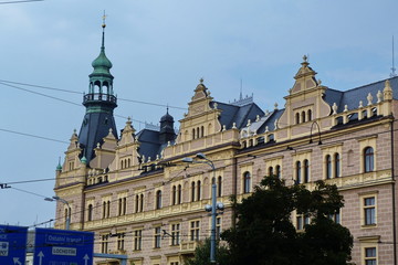 Obraz premium Typical palaces in the center of Pilsen, Czech Republic