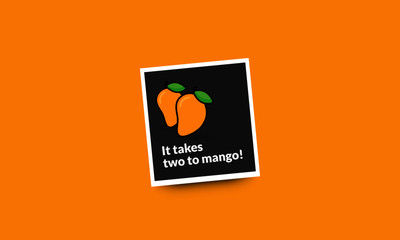 It takes two to mango Cute Vector Illustration Pun Poster Design