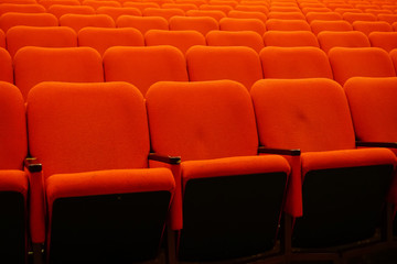 Fototapeta premium Red theater seats in a row