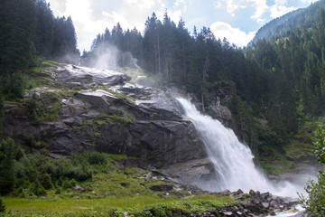 Beautiful nature of Austria wonderful landskape river, mountains, waterfall, forests