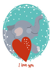 Valentine's Day card with animal