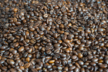 Kaffee Bohnen auf einem Haufen