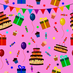 Seamless background with a holiday and good mood for childrens.