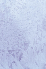 Frosty patterns on a frozen ice box in the early morning