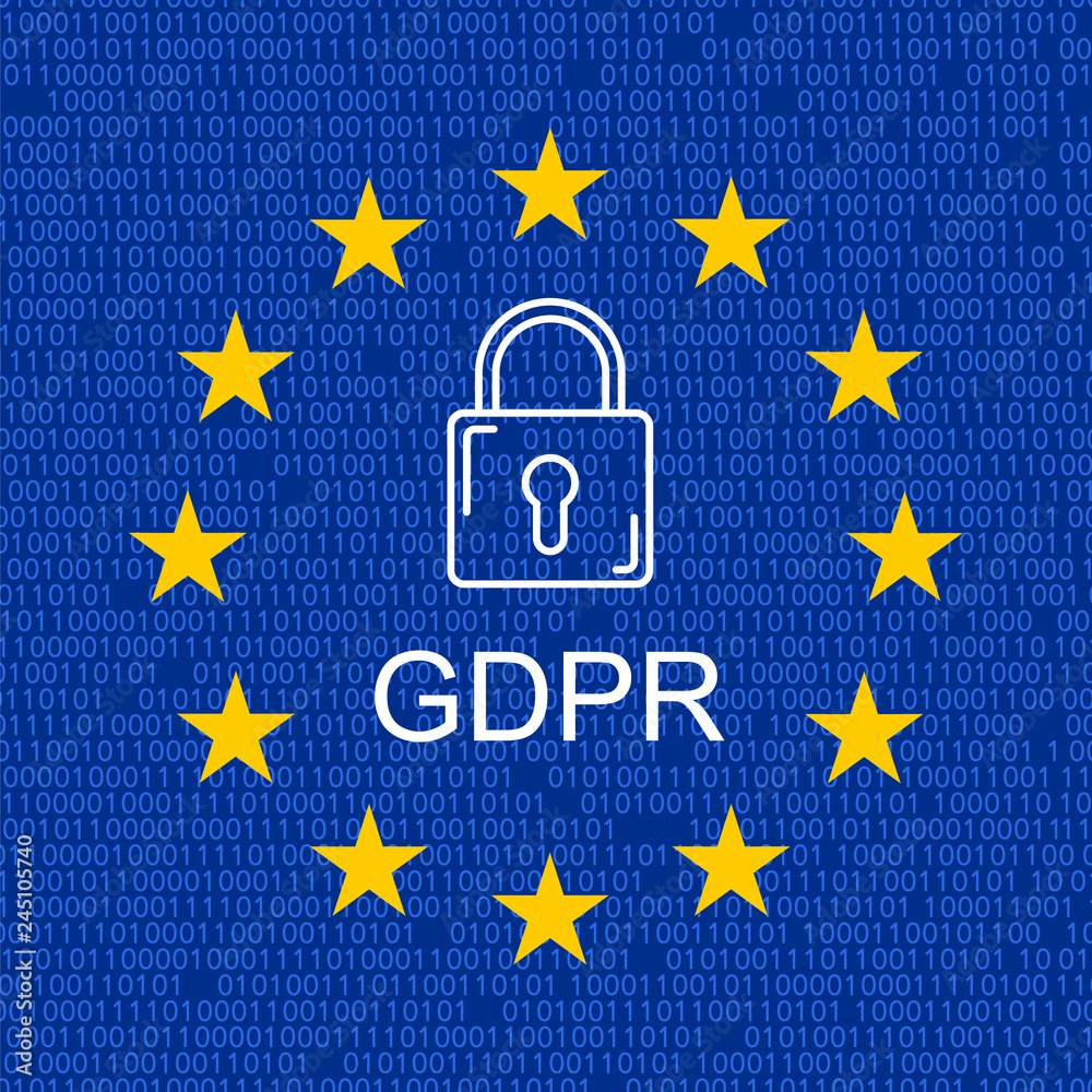 Aufkleber vector line style internet security pattern. general data protection linear concept. web privacy and