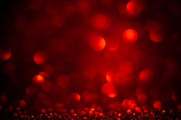 Red bokeh and red background. Valentine's day red lights defocused concept.