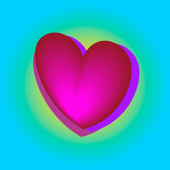 Pink heart balloons in the blue sky, bright colors, Valentine day, birthday banner, anniversary