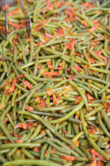 food, appetizer, salads, vegetables and meat