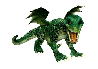 Obraz premium 3D Rendering Fairy Tale Dragon on White