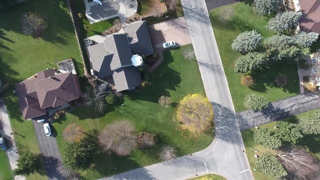 Urban Neighbourhood In Fall Flyover