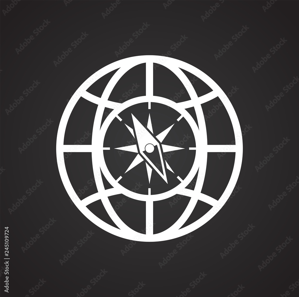Poster globe icon on black background for graphic and web design, modern simple vector sign. internet conce