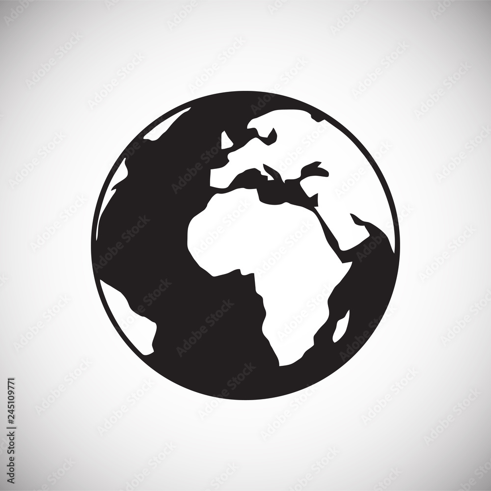 Poster globe icon on white background for graphic and web design, modern simple vector sign. internet conce