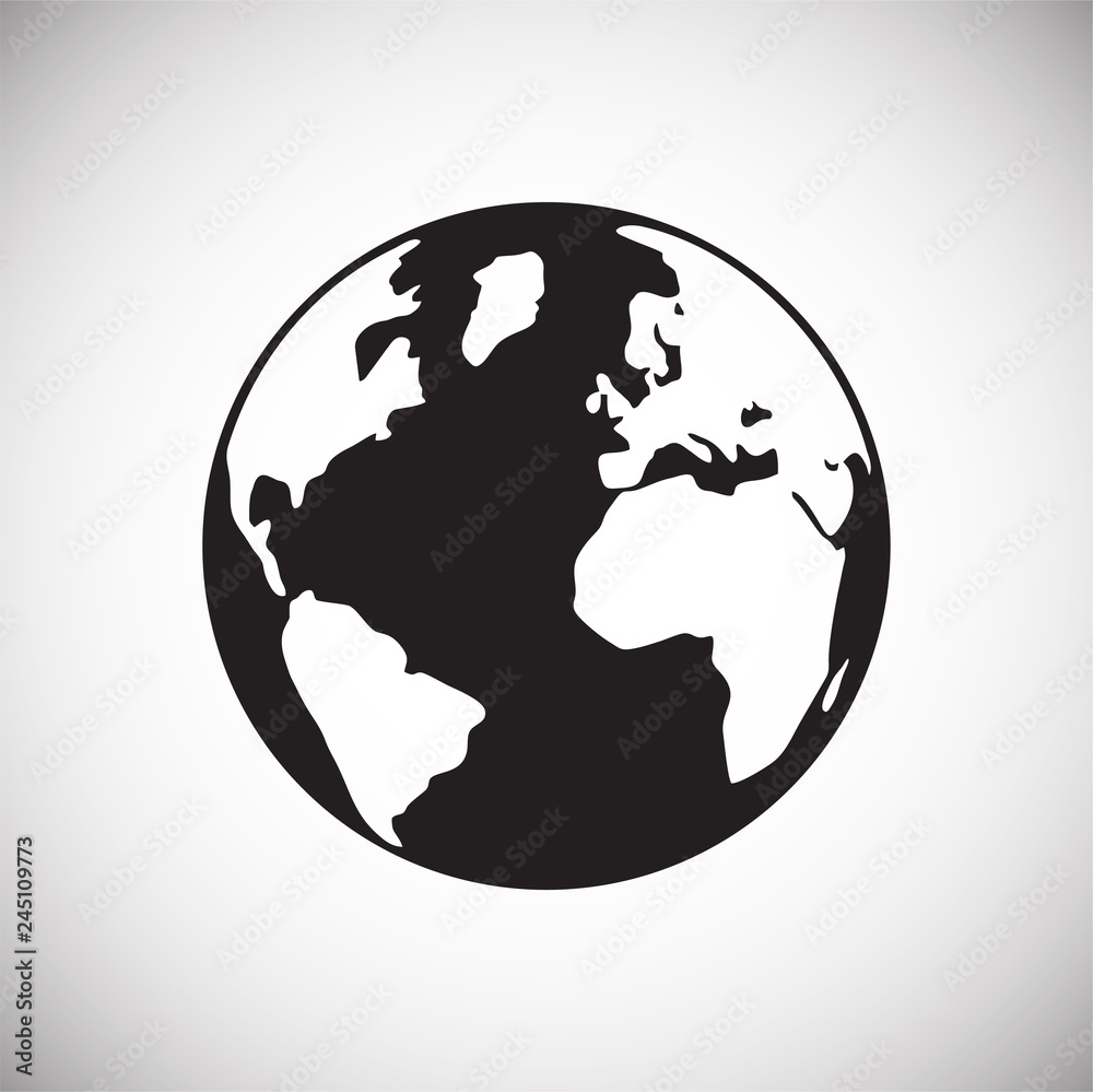 Poster globe icon on white background for graphic and web design, modern simple vector sign. internet conce