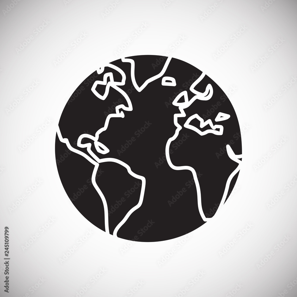 Poster globe icon on white background for graphic and web design, modern simple vector sign. internet conce