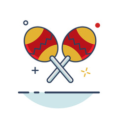 Carnival Icon | Maraca Hat Icon - with Outline Filled Style
