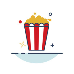Carnival Icon | Pop Corn Icon - with Outline Filled Style