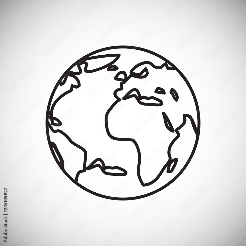 Poster globe icon on white background for graphic and web design, modern simple vector sign. internet conce
