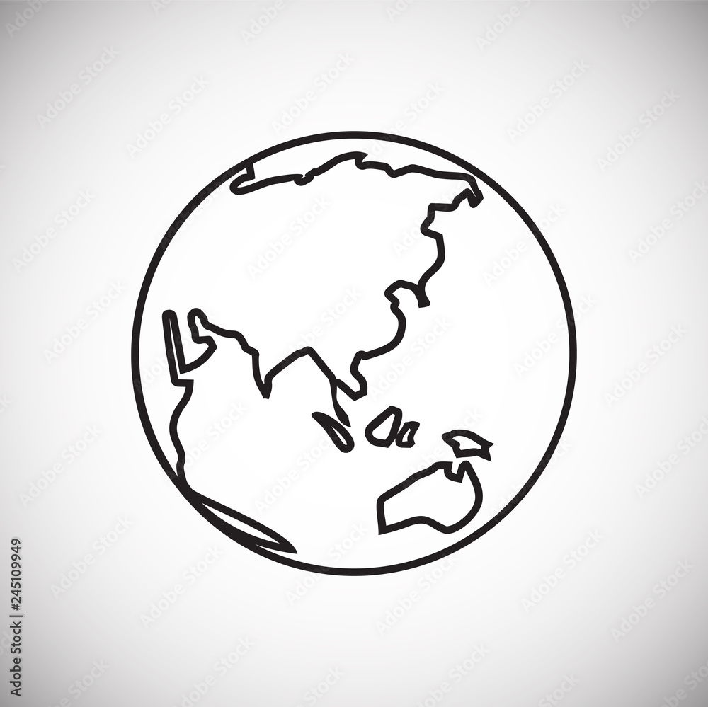 Poster globe icon on white background for graphic and web design, modern simple vector sign. internet conce