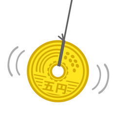 揺れる五円玉