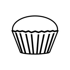 muffin line icon illustration vector, logo on white background