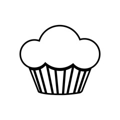 muffin line icon illustration vector, logo on white background