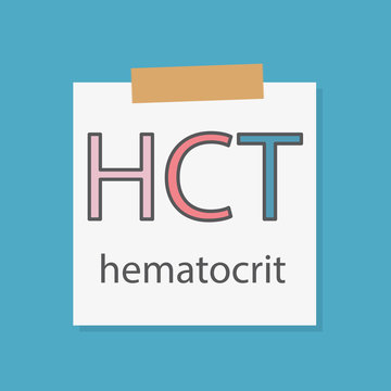 HCT Hematocrit written on a notebook paper- vector illustration