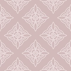Seamless geometric pattern in florral style. Simple fashion fabric print. Vector repeating tile texture. Beige color