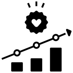 Increase customer loyalty Solid illustration