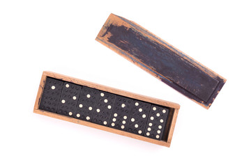 Old domino game isolated