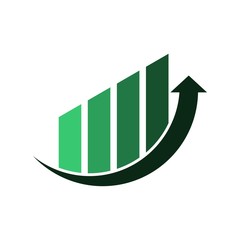 Growth chart icon or logo, Growth Chart Logo Template