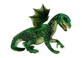 Fototapeta premium 3D Rendering Fairy Tale Dragon on White