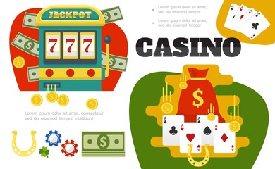Fototapeta premium Flat Casino Colorful Composition