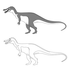 cartoon dinosaur,vector illustration ,lining draw,profile 