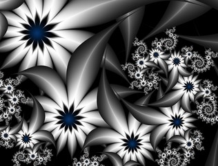 Computer generated 3D fractal.Beautiful flower card.