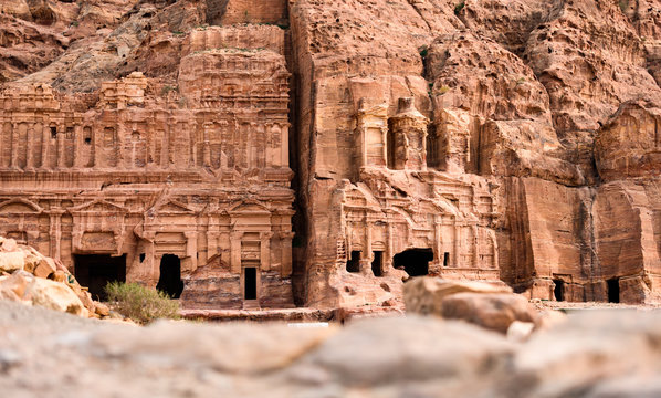 Amazing view of the beautiful Petra site. Petra is a Unesco World heritage site, historical and archaeological city in southern Jordan.