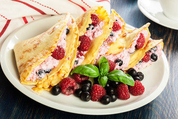 Delicious tasty homemade traditional crepes